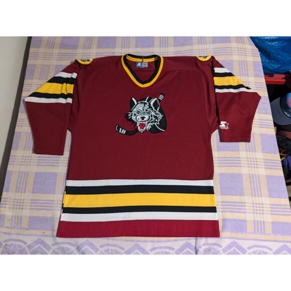STARTER Other - Vintage 90s Starter Chicago Wolves IHL AHL Mens Sewn Ice Hockey Team Jersey XL